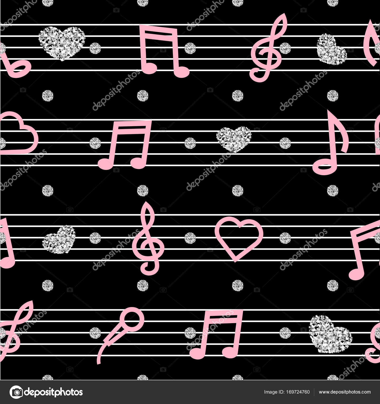 Pink Music Notes Wallpaper