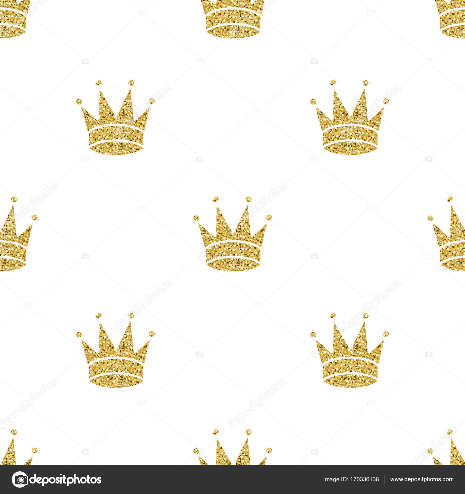 Download Seamless gold glitter crown pattern background — Stock ...