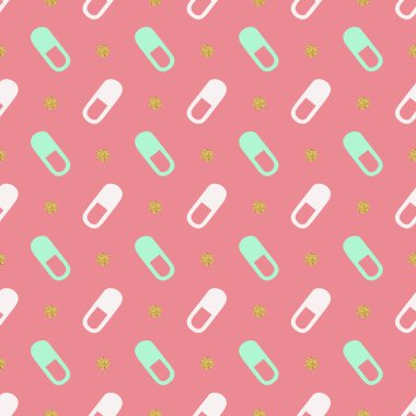 Altın nokta glitter desen arka plan ile sorunsuz pastel tıp