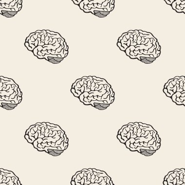 beyin desen arka plan sorunsuz tek renkli el çekilmiş