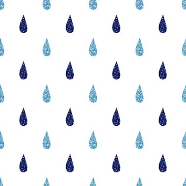 kesintisiz mavi ve koyu mavi glitter yağmur desen arka plan