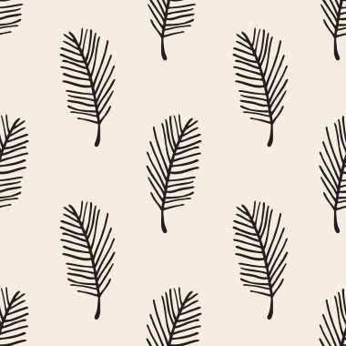 desen arka plan sorunsuz tek renkli el çekilmiş palmiye yaprakları