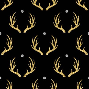  Gümüş parlak nokta desen arka plan ile sorunsuz altın glitter boynuz