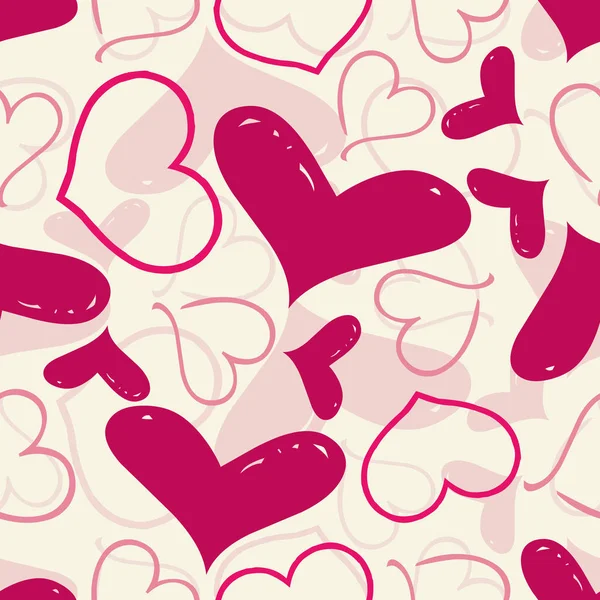 Fondo de patrón de corazón rosa dulce sin costuras — Archivo Imágenes Vectoriales