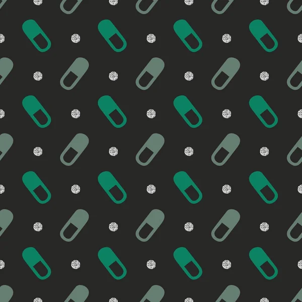 Medicina verde sem costura com prata ponto brilho padrão fundo —  Vetores de Stock