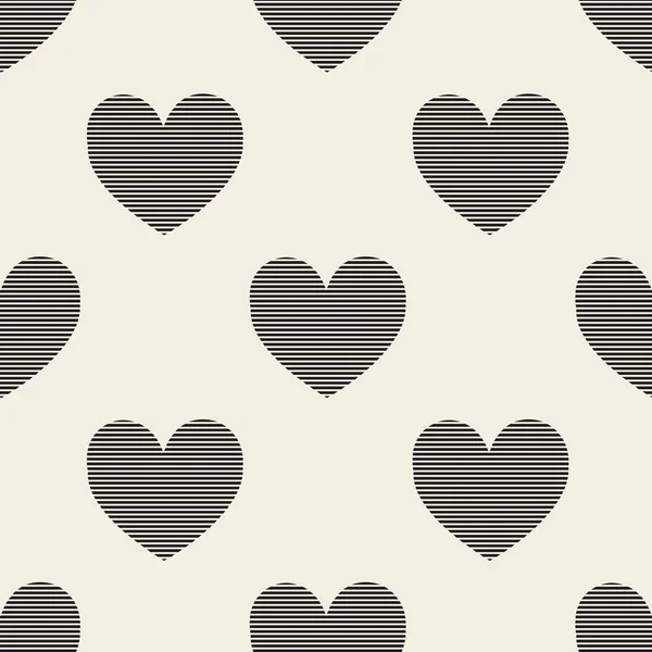 Seamless monochrome heart pattern background — Stock Vector