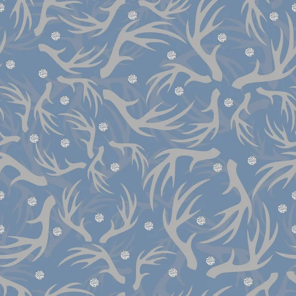 Bois sans couture avec motif de paillettes point argent sur fond bleu — Image vectorielle