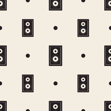 Polka nokta desenli arka planda tek renkli hoparlör.