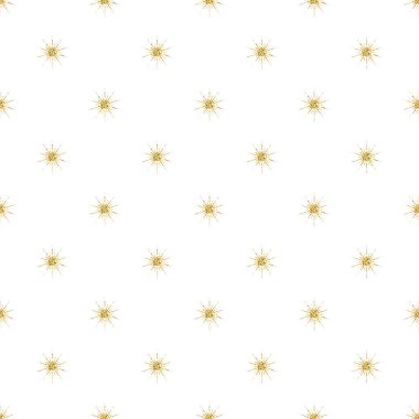 Beyaz arka planda kesintisiz altın Glitter yıldız desen