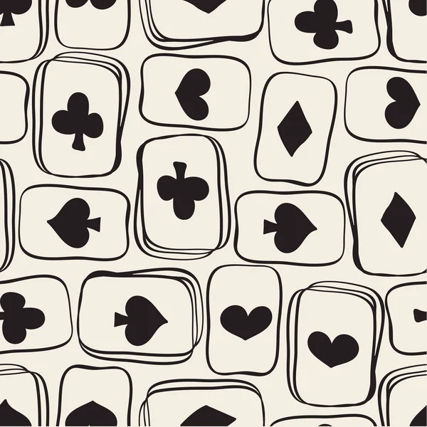 Mão sem costura desenhado cartão de jogo padrão de fundo — Vetor de Stock
