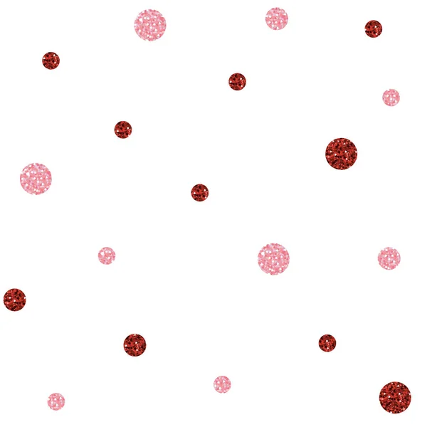 VERMELHO SEAMLESS E PINK DOT GLITTER PATTERN EM BRANCO —  Vetores de Stock