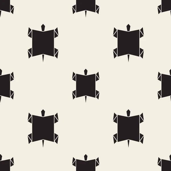 无缝单色折纸龟图案背景 — 图库矢量图片