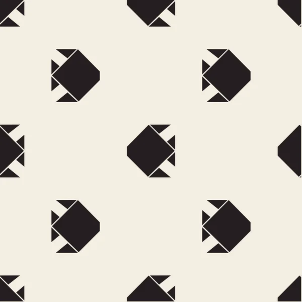 无缝单色折纸鱼图案背景 — 图库矢量图片