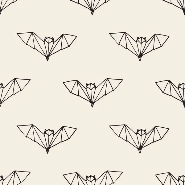 Sans Couture Origami Monochrome Motif Chauve Souris Fond — Image vectorielle