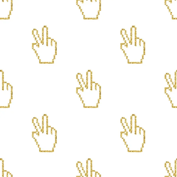 Nahtlose Goldglitter Pixel Zeichen Muster Hintergrund — Stockvektor