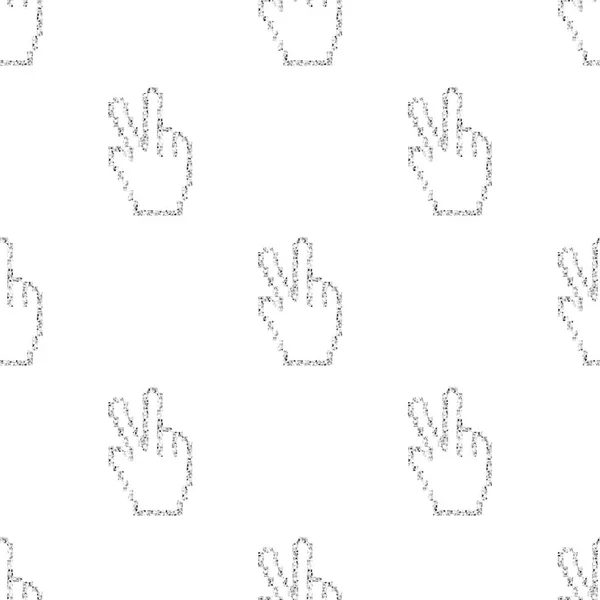 Безшовний Срібний Блиск Пікселя Знак Фону — стоковий вектор