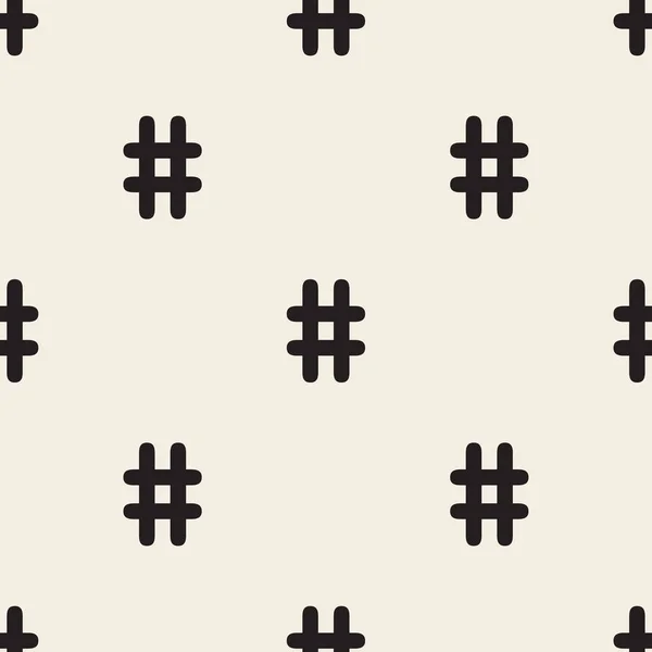 Seamless Monochrome Symbol Pattern Background Number Sign — 스톡 벡터