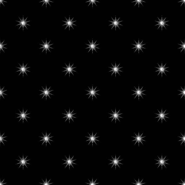 Серебристый Блестящий Узор Звезды Черном Фоне — стоковый вектор