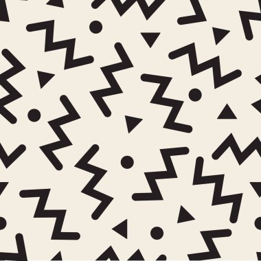 Nokta ve üçgen desenli tek renkli geometrik zigzag