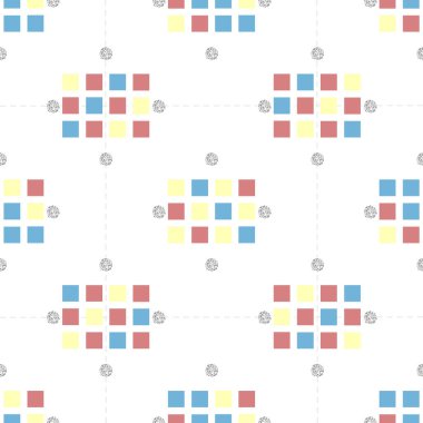 Beyaz arkaplanda gümüş noktalı parıltı desenli pürüzsüz renkli kare