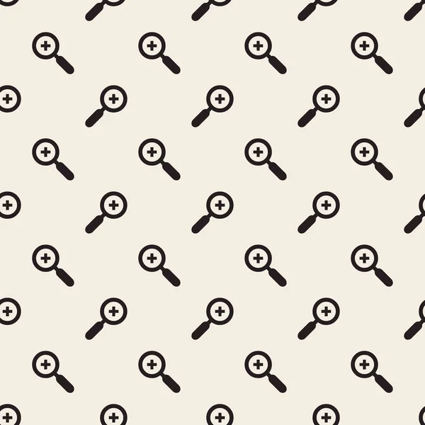 Seamless Monochrome Magnifying Glass Pattern Background — 스톡 벡터