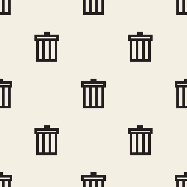 Seamless Monochrome Bin Pattern Background — 스톡 벡터