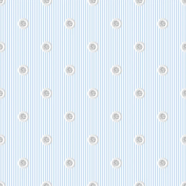 Seamless Silver Dot Glitter White Dot Paper Pattern Blue Stripe — Stock Vector