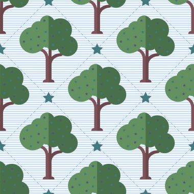 Mavi çizgili yıldız desenli kusursuz fantezi ağacı
