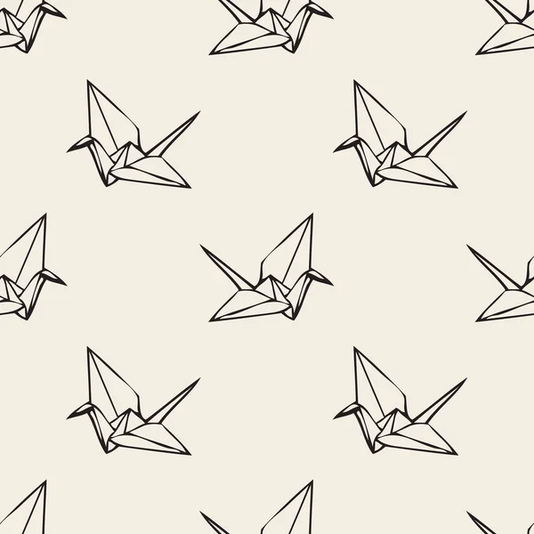 Papel Monocromo Transparente Origami Pájaro Patrón Fondo — Vector de stock