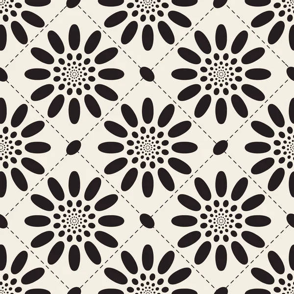 从Polka点图案背景中提取无缝单色抽象花 — 图库矢量图片