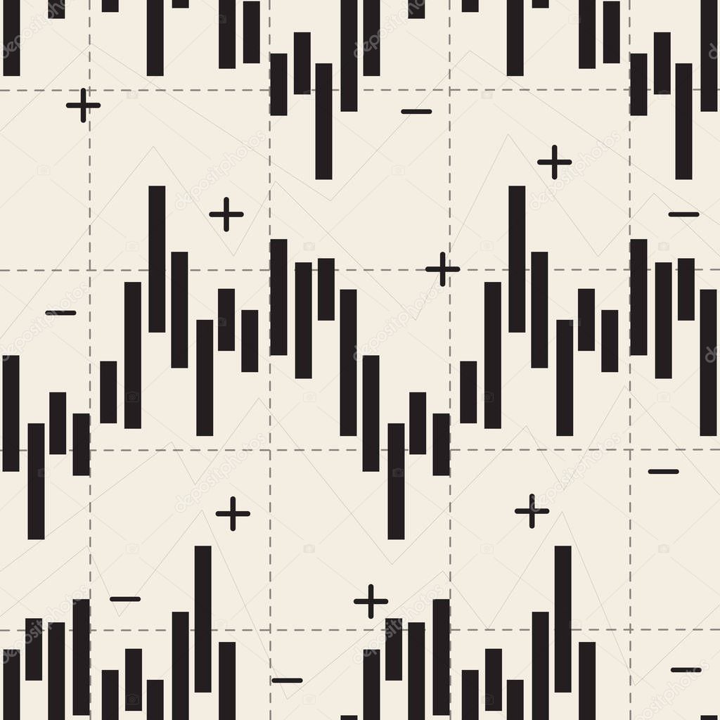 monochrome stock market investment chart with arrow up and down pattern background