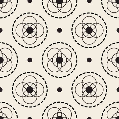 Çember desenli arkaplandan kusursuz tek renkli çiçek