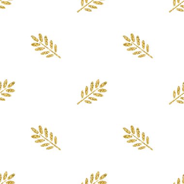 Beyaz arkaplanda kusursuz altın yaldızlı yaprak damgası