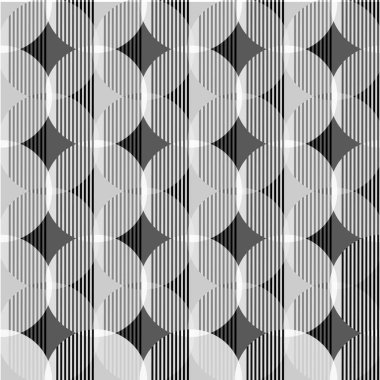 Çemberden kusursuz siyah beyaz desen arkaplanı