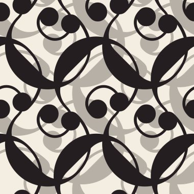 Kusursuz monokrom abrakt çizgi desen arkaplanı bir bitki gibi