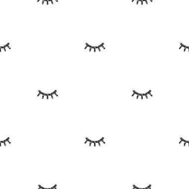 Beyaz arkaplanda pürüzsüz siyah kirpik deseni