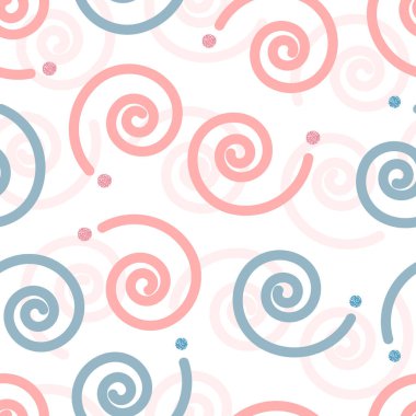 Kusursuz mavi ve pembe parıltılı girdap deseni arkaplanı