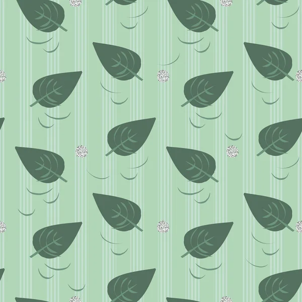 Fondo Patrón Verano Brillo Sin Costuras Con Hoja Verde Otoño — Vector de stock