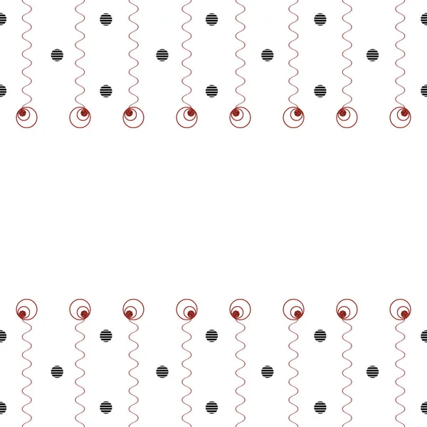 白色背景上的无缝红色闪光圆圈形状 像植物图案 — 图库矢量图片