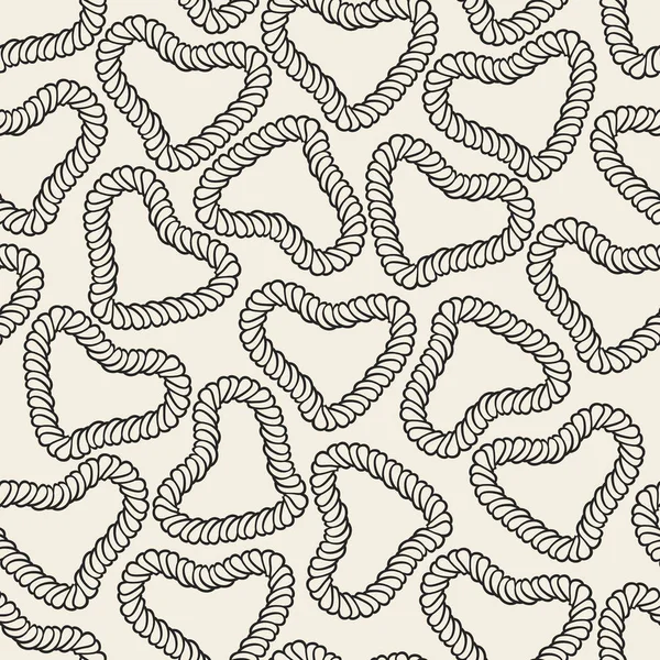 Απρόσκοπτη Μονόχρωμη Καρδιά Από Σχοινί Μοτίβο Φόντο — Διανυσματικό Αρχείο