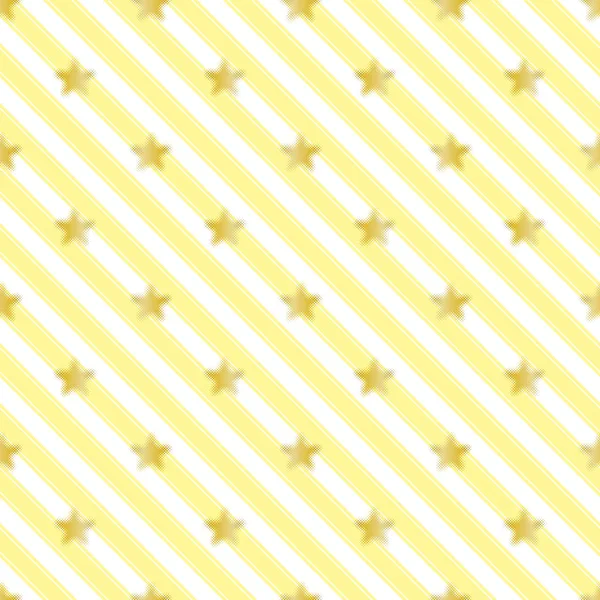 黄条背景上的无缝金星辉图案 — 图库矢量图片