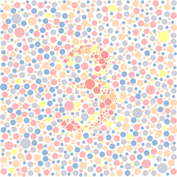 Numéro Trois Fond Coloré Motif Pois — Image vectorielle