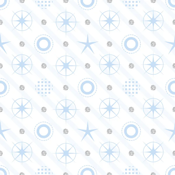 Copo Nieve Azul Confeti Sin Costuras Estrella Con Patrón Burbuja — Vector de stock