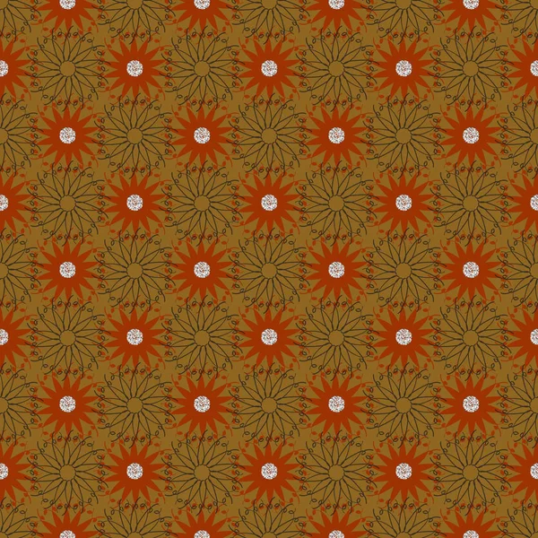 Flor Monocromática Sin Costuras Con Fondo Patrón Puntos Plata — Vector de stock