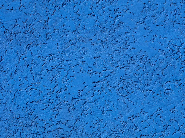 Blue plaster on wall, plasterwork, sand texture — Stock Photo, Image
