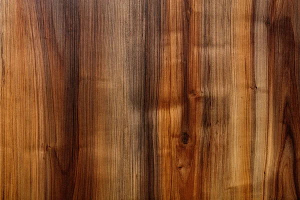 Beautiful Pattern Dark Wood Fibers Form New Smooth Wooden Veneer — Stock Photo, Image