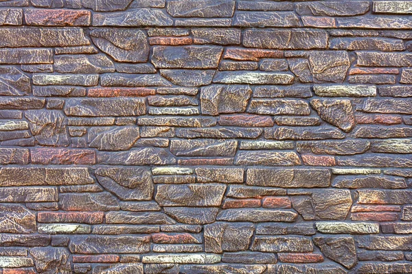 Stary Monolityczny Pęknięty Kamień Mozaice Plamami Brązu Szarości Brązu Ścianie — Zdjęcie stockowe