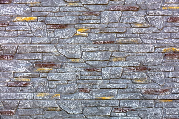 Moderní Kamenný Plot Formě Starého Kamenného Plotu Malovaného Šedou Hnědou — Stock fotografie