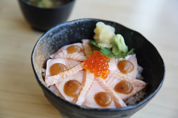 Salmon sushi rice don — Stock Photo, Image