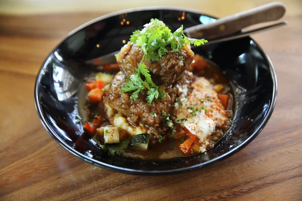 Pork ribs stewed with potato — Stock Photo, Image